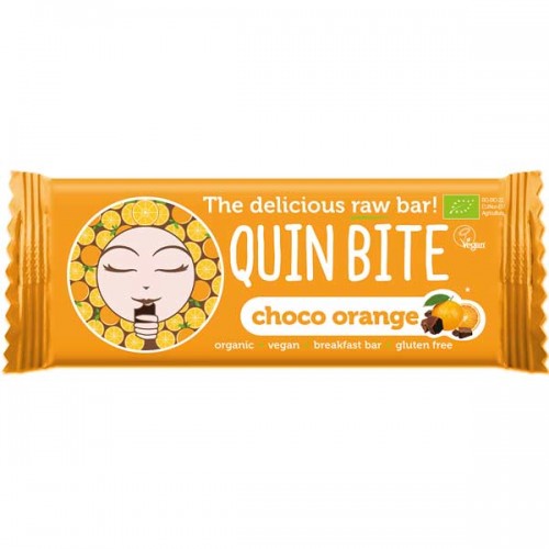 Барче с портокал, шоколад и 25% кашу Choco Orange QUIN BITE /био, веган, без глутен/, 30г Барче с портокал, шоколад и 25% кашу Choco Orange QUIN BITE /био, веган, без глутен/, 30г